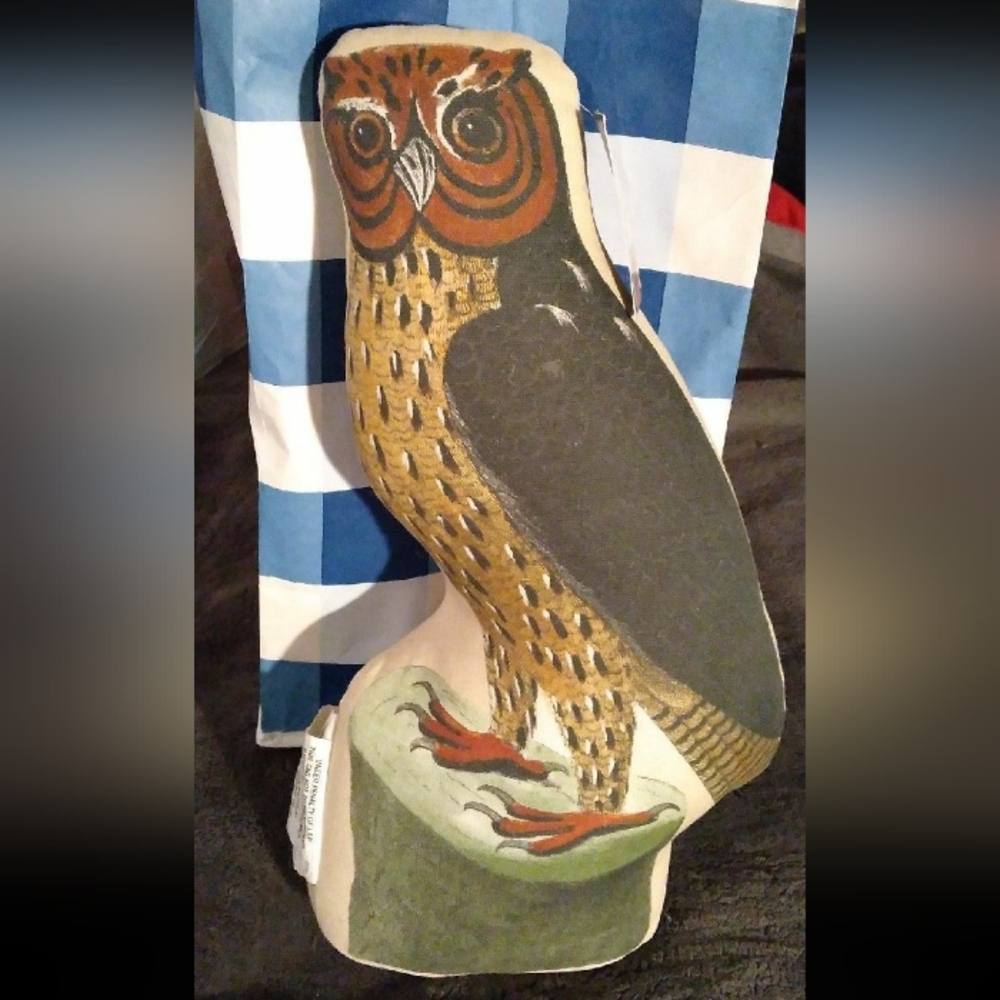 John Derian Horned Owl Pillow
